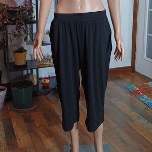 Pink Crop Top and Black Joggers Set